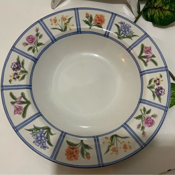 2 AMERICAN ATELIER ELIZABETH 5020 salad Plate 9” Granny Core Floral Gingham A2 - Picture 10 of 12